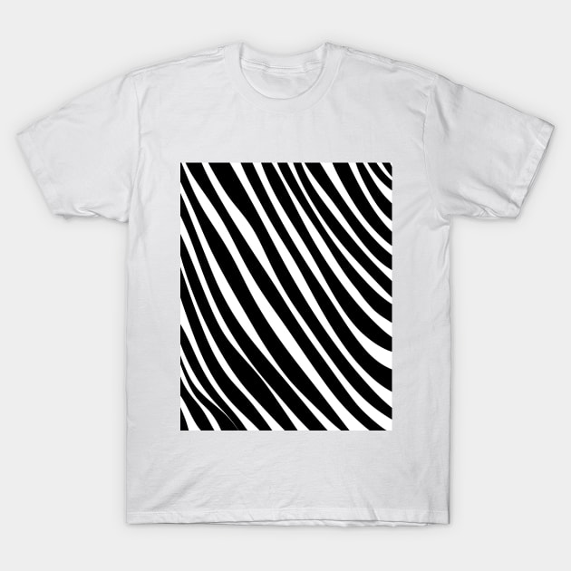 black and white zebra stripes pattern T-Shirt by Spinkly